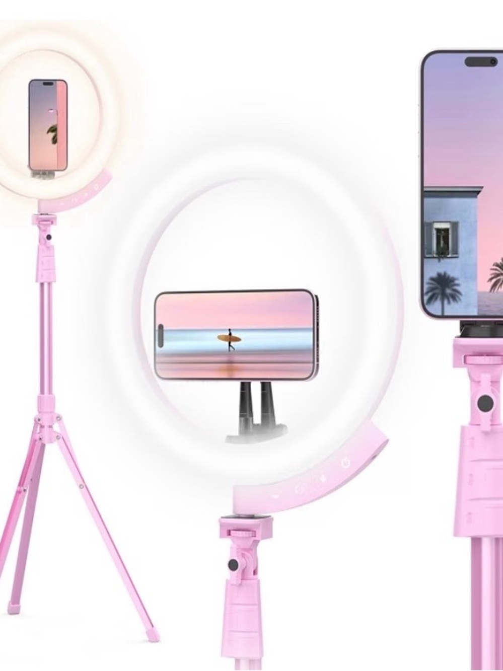 NEW 12'' LED Ring Light with 62'' Tripod Stand and Magnetic Phone Holder, Selfie